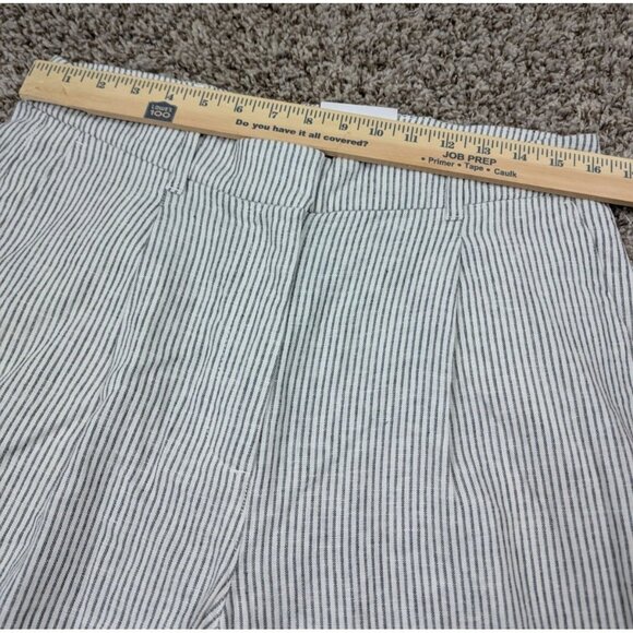 NEW Old Navy Pants Womens Large Wide Leg Stripe White Black High Rise Linen - Picture 6 of 9